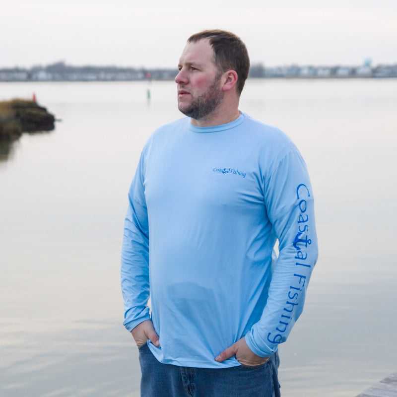 Coastal Blue Men's Long Sleeve QuickDry Fishing Shirt - Tuna