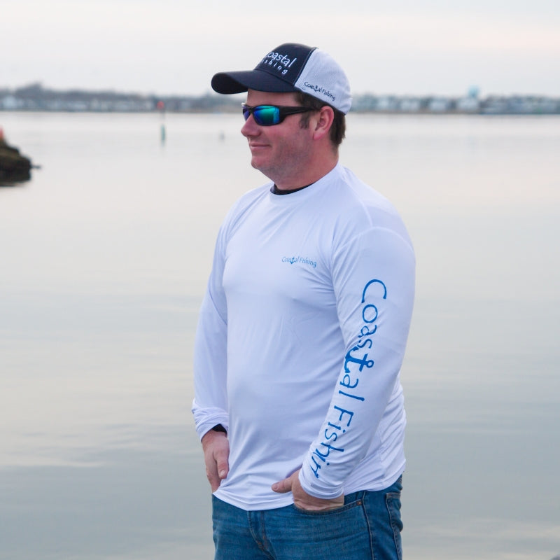 Coastal White Men's Long Sleeve QuickDry Fishing Shirt - Tuna